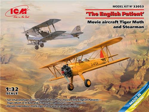 1:32 ICM 32053 The English Patient Movie Aircraft Tiger Moth - Stearman Plastic Modelbouwpakket