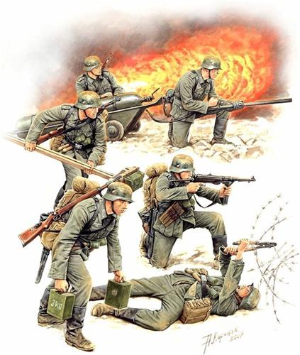 1:35 Zvezda 3613 German Sturmpioniere WWII Plastic Modelbouwpakket