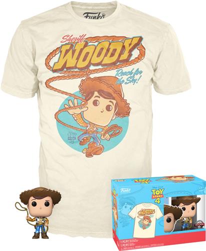 Funko Pop! & Tshirt Box: Disney Toy Story 4 - Sheriff Woody Metal #522 Exclusive (Size M)