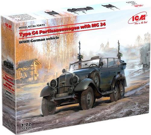 1:72 ICM 72473 Type G4 Partisanenwagen with MG 34 WWII German vehicle Plastic Modelbouwpakket