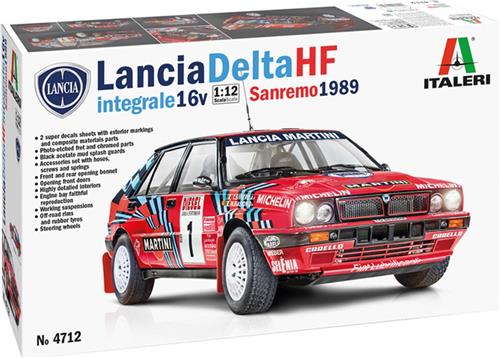 1:12 Italeri 4712 Lancia Delta HF Integrale Sanremo 1989 Car Plastic Modelbouwpakket