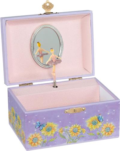 Goki Muziekdoos Ballerina Bloemen Paars