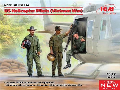 1:32 ICM 32114 US Helicopter Pilots (Vietnam War) Plastic Modelbouwpakket