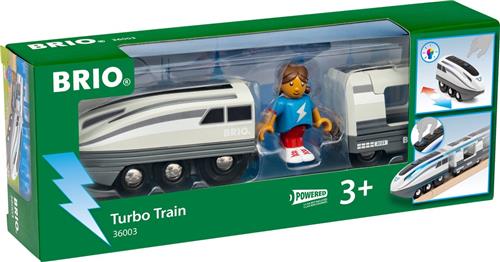 BRIO World - 36003 Turbotrein | Speelgoedtrein op batterijen voor kinderen vanaf 3 jaar