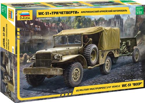 1:35 Zvezda 3656 Dodge WC-51 Beep Plastic Modelbouwpakket