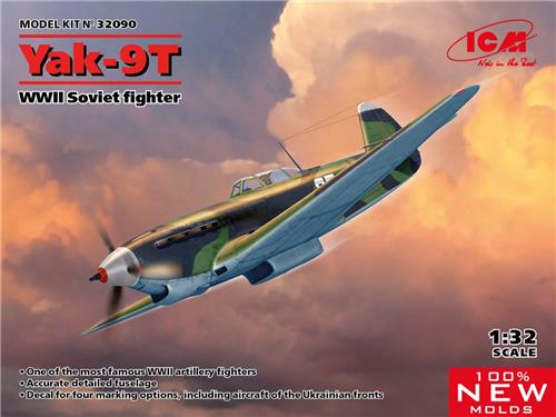 1:32 ICM 32090 Yak-9T - WWII Soviet fighter Plastic Modelbouwpakket