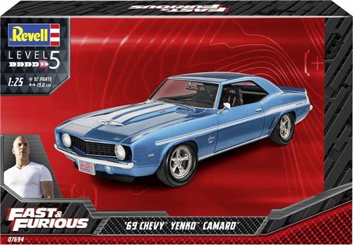 1:25 Revell 07694 Fast & Furious 1969 Chevy Camaro Yenko Car Plastic Modelbouwpakket