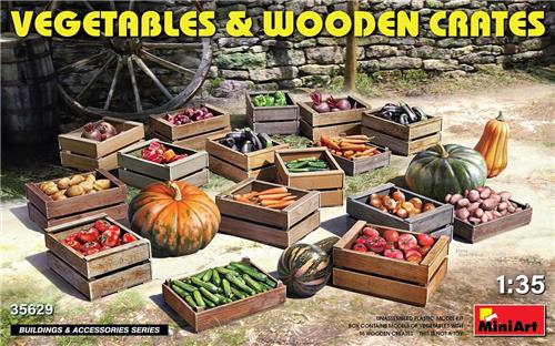 1:35 MiniArt 35629 Vegetables & Wooden Crates Plastic Modelbouwpakket