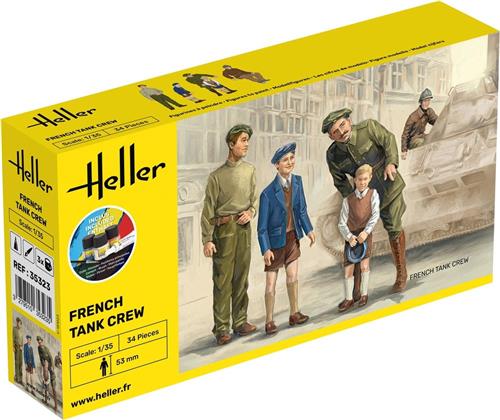 1:35 Heller 35323 French Tank Crew - Figuren - Starter Kit Plastic Modelbouwpakket