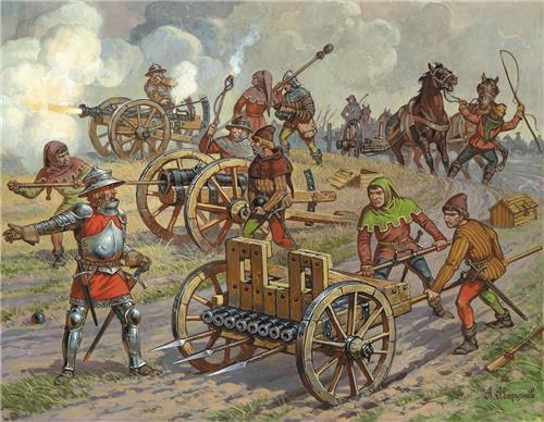 1:72 Zvezda 8027 Medieval Field Powder Artillery - XIV-XV centuries AD Plastic Modelbouwpakket