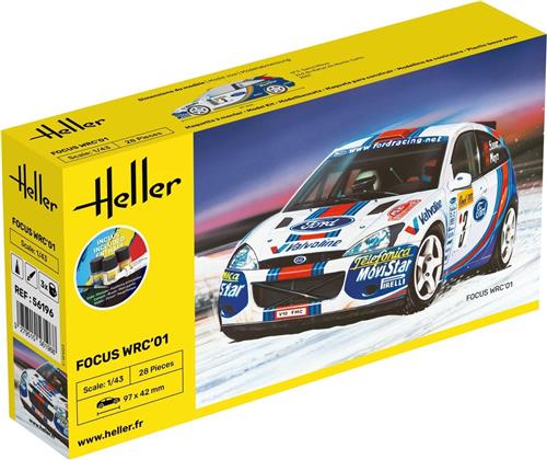 1:43 Heller 56196 Ford Focus WRC01 - Starter Kit Plastic Modelbouwpakket