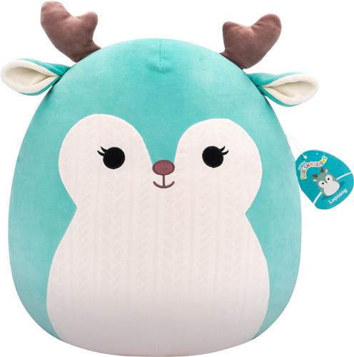 Squishmallows - Lopsang - Teal Fawn W/Cream Embossed Cable Knit Belly 40cm pluche