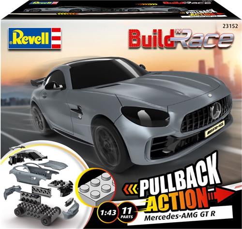 1:43 Revell 23152 Build n Race Mercedes-AMG GT R - grey Plastic Modelbouwpakket