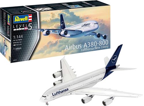 1:144 Revell 03872 Airbus A380-800 Lufthansa "New Livery" Plastic Modelbouwpakket