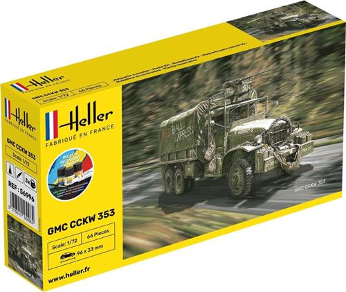 1:72 Heller 56996 GMC CCKW 352 Truck - Starter Kit Plastic Modelbouwpakket