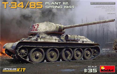 1:35 MiniArt 35294 T-34/85 Plant 112. Spring 1944 with Interior Kit Plastic Modelbouwpakket