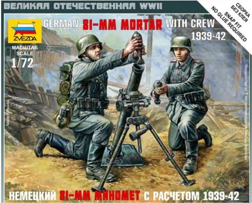 Zvezda - German 81-mm Mortar With Crew (Zve6111) - modelbouwsets, hobbybouwspeelgoed voor kinderen, modelverf en accessoires