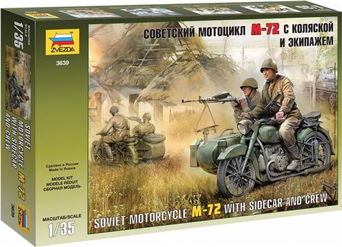 Zvezda Soviet Motorcycle M-72 Sidecar & Crew + Ammo by Mig lijm