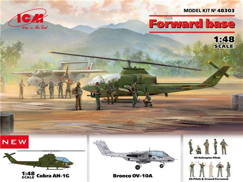 1:48 ICM 48303 Forward base Cobra AH-1G - Bronco OV-10A Plastic Modelbouwpakket