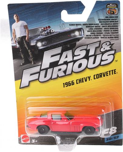 Mattel Fast & Furious 1966 Chevy Corvette Rood 9 Cm