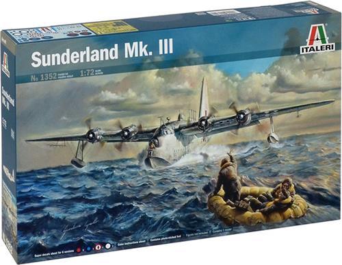 1:72 Italeri 1352 Sunderland Mk.III Propeller Aircraft Plastic Modelbouwpakket