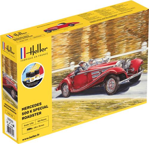 1:24 Heller 56710 500 K Special Roadster Car - Starter Kit Plastic Modelbouwpakket