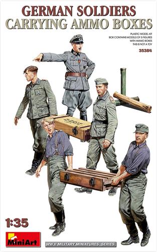 1:35 MiniArt 35384 German Soldiers Carrying Ammo Boxes Plastic Modelbouwpakket