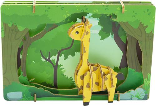 Bouwpakket 3D Theater Giraffe- Gekleurd