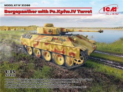 1:35 ICM 35360 Bergepanther with Pz.Kpfw.IV Turret - Panzerkampfwagen V Panther Plastic Modelbouwpakket