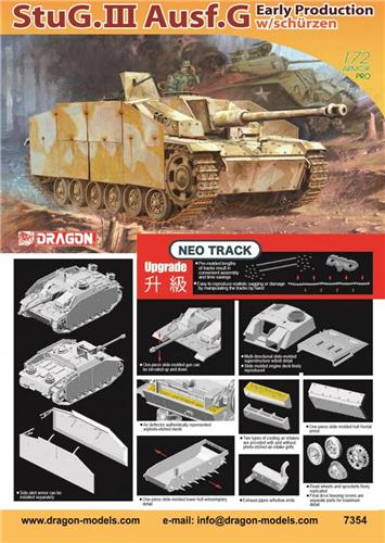 1:72 Dragon 7354 StuG III Ausf. G early production w/ Schürzen - Neo Tracks Plastic Modelbouwpakket