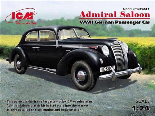 1:24 ICM 24023 Admiral Saloon, WWII German Passenger Car Plastic Modelbouwpakket