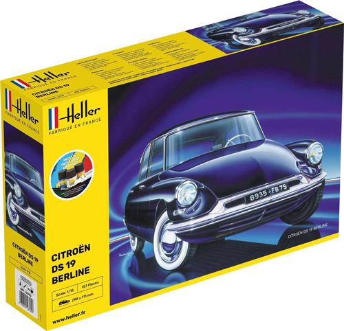 1:16 Heller 56795 Citroen DS 19 - Starter Kit Plastic Modelbouwpakket