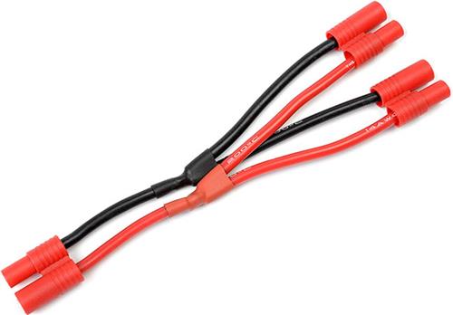 Revtec - Power Y-kabel - Parallel - 3.5mm Goudconnector - 14AWG Siliconen-kabel - 12cm - 1 st