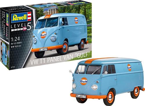 1:24 Revell 07726 Volkswagen T1 Panel Bus "Gulf" Plastic Modelbouwpakket