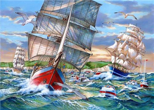 House of Puzzles Tall Ships - 1000 Piece Jigsaw Puzzle