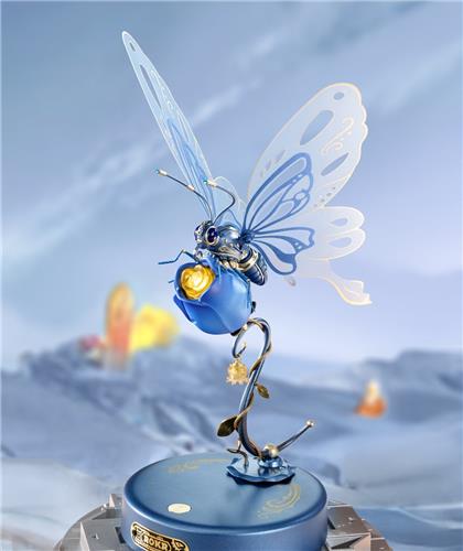 Robotime ROKR Butterfly (blue) - MI05B - Modelbouw - DIY - Miniatuur - Hobby - Bouwpakket - Vlinder - Cadeautip