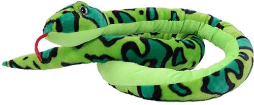 Pia Soft Toys Knuffeldier Boomslang - zachte pluche stof - groen - kwaliteit knuffels - 250 cm