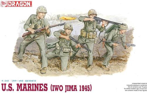 1:35 Dragon 6038 U.S. Marines - Iwo Jima 1945 - Figures Plastic Modelbouwpakket