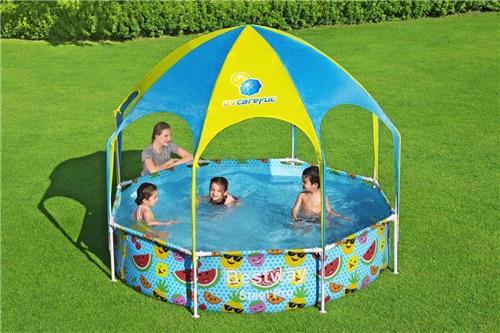 Bestway My First Frame Pool - Zwembad met zonnescherm - Kinder Zwembad - 244cm - Rond zwembad