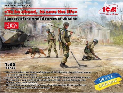 1:35 ICM 35753 To be ahead, to save the life - Sappers of the Armed Forces of Ukraine Plastic Modelbouwpakket