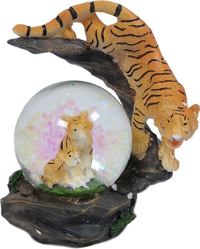 PIA Soft Toys Tijger bruin waterbal - 45 mm - Snowglobe