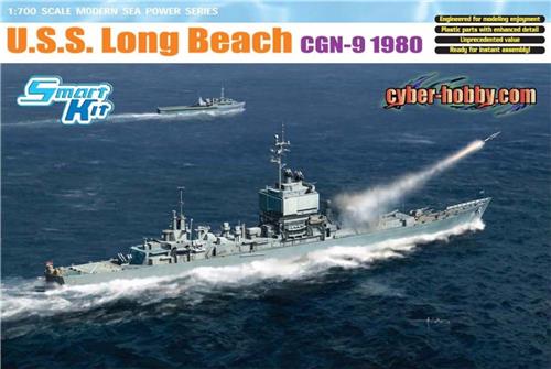 1:350 Dragon 7135 U.S.S. Long Beach CGN 9 - 1980 - Slagschip Plastic Modelbouwpakket