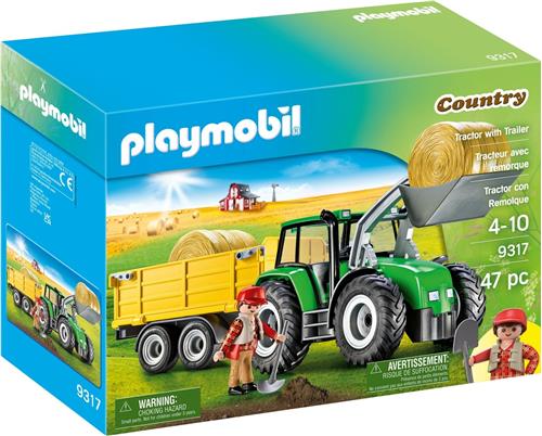 PLAYMOBIL® Grote tractor met aanhanger - P-9317 - 47-delig