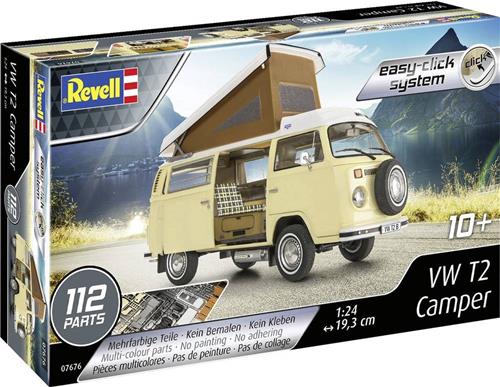 1:24 Revell 07676 Volkswagen VW T2 Camper Bus - Easy Click System Plastic Modelbouwpakket