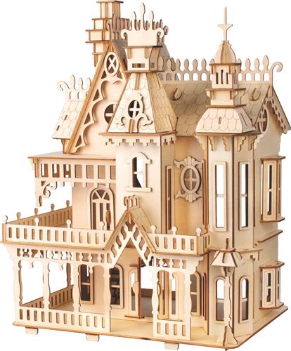 Bouwpakket Poppenhuis Villa Fantasia- vernieuwd- lasercutting