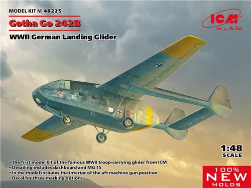 1:48 ICM 48225 Gotha Go 242B - WWII German Landing Glider Plastic Modelbouwpakket