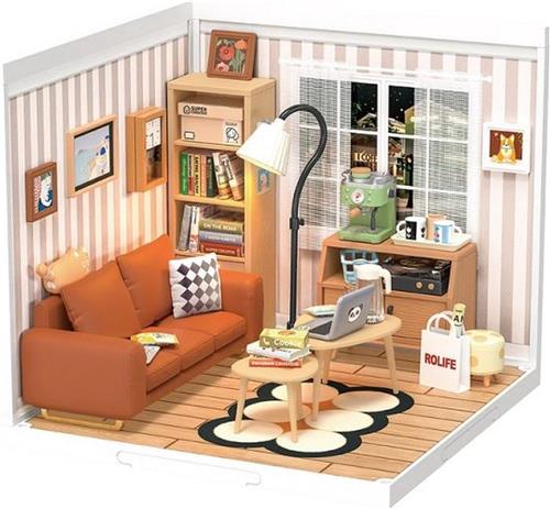 Robotime Rolife Cosy Living Lounge - DW007 - Knutselen - DIY - Miniatuur - Hobby - Miniatuurhuisje - Creatief