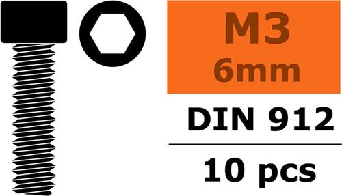 Revtec - Cilinderkopschroef - Binnenzeskant - M3X6 - Staal - 10 st