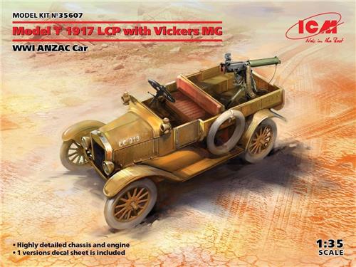 1:35 ICM 35607 Model T 1917 LCP with Vickers MG - WWI ANZAC Car Plastic Modelbouwpakket