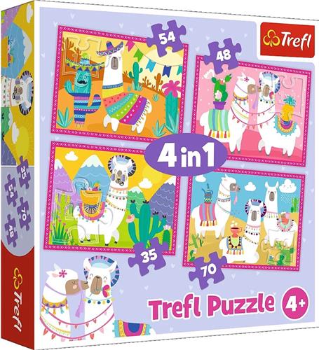 Trefl lama puzzleset 4 in 1 - 207 delig